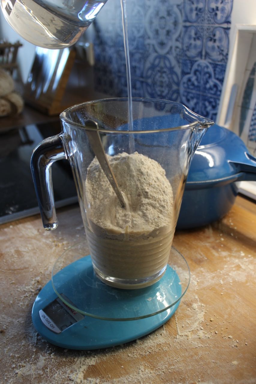 Added water and flour